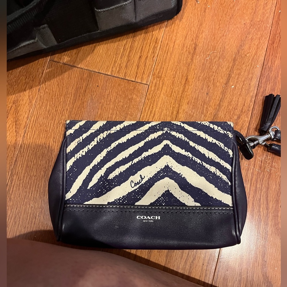 Purple Zebra Coach wristlet